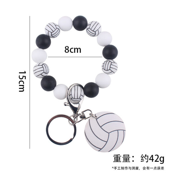 oly-aebcd9d111a014642c5dc7911162f4e6 Wholesale Soccer Ball Silicone Bead Bracelet Keychain Graduation Gift Fashion Accessory