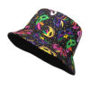Wholesale Retro Mask Feather Pattern Bucket Hat Unisex Double Sided Outdoor Sun Hat