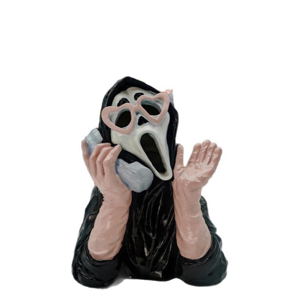 oly-aec7183b3e352899736575c80933a9db Wholesale Resin Scary Ghost Face Figurine Pink Black Halloween Decoration for Party Gift