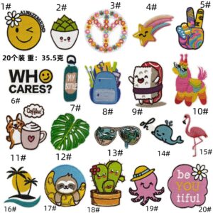 Travel style cloth stickers 20 pieces