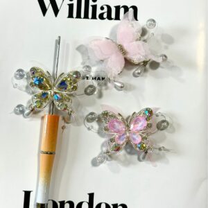 Wholesale Rhinestone Butterfly Bead Charms Colorful DIY Jewelry Accessory for Phone Charms Keychains Pen Decor Resale