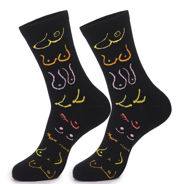 oly-af034465ff6d33a0cfec6d3ed160599a Wholesale Black Chest Print Casual Socks Fashion Accessory for Party Gift Boutique Resale