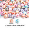 oly-af1fd141e844d32f5f7156e57c3f9cc4 Wholesale Flower Snowflake Print Acrylic Beads 16mm DIY Phone Charm Accessory