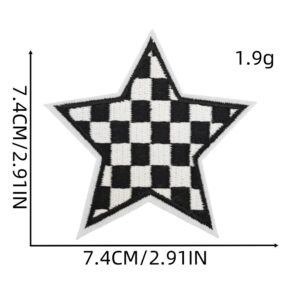 Plaid five-pointed star cloth sticker 8#
