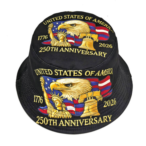Wholesale Anniversary Eagle Print Bucket Hat Sun Protection Outdoor Hat for Resale