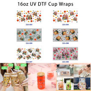 oly-af400b72ba9189842eef3b31f45a097f Wholesale 5pcs Watercolor Floral Print Handbag Vibrant Wildflower Leaf Mixed Fashion Graphic 16oz Cup UV DTF Wraps