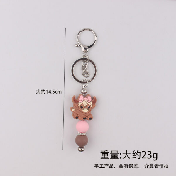 Wholesale Silicone Yak Bead Bag Charm Keychain - Pink DIY Gift, Boutique Resale Accessory
