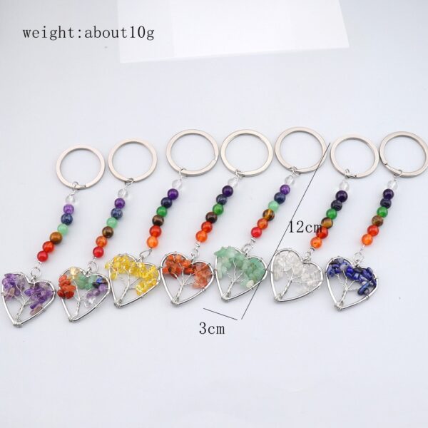 oly-af71ad22e784538653495de1eae1d823 Wholesale Metal Tree of Life Keychain with Colorful Crystals - Fashion Bag Charm and Car Key Accessory