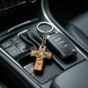 oly-af8569eaf8bcc293d2fbf9e3eeb9ea99 Wholesale Minimalist Wooden Cross Keychain with Prayer Hands and Leaf Design - Gift, Bag Charm, Jewelry Accessory