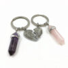Wholesale European Style Crystal Broken Heart Keychain Set of 2 - Alloy Key Ring Accessory for Everyday Use