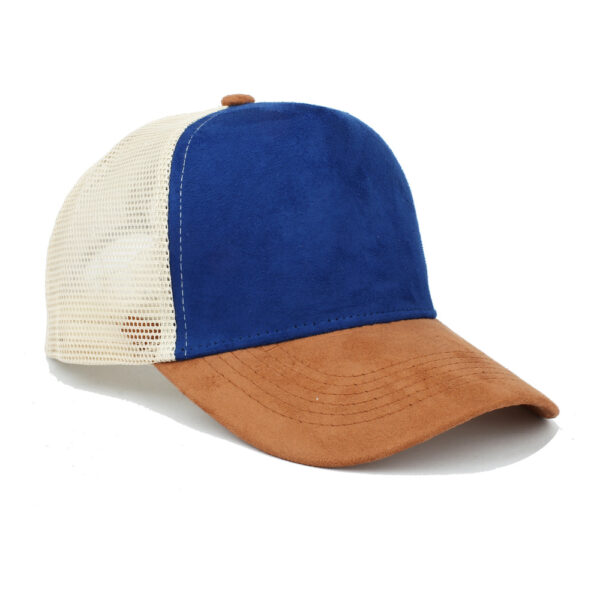 Wholesale Suede Mesh Baseball Cap Breathable Adjustable Color Block Unisex Trendy Casual Hat