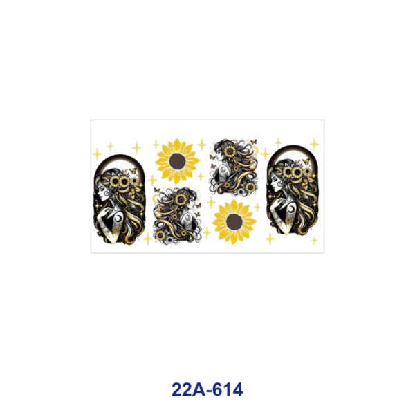 oly-b0055de6490725a01992f25bc28502b7 Wholesale 5pcs Sketch Art Lady Portrait Rose Sunflower Butterfly Star Checker Border Mixed Decor Prints 16oz Cup UV DTF Wraps