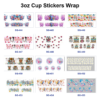 Wholesale 8pcs Mixed Cute Animals 3oz Cup Stickers Wrap OLY Exclusive