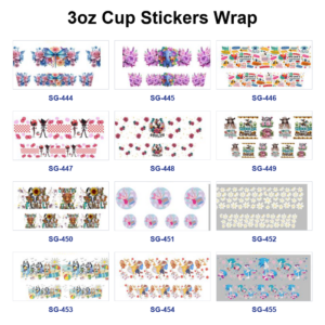 Wholesale 8pcs Mixed Cute Animals 3oz Cup Stickers Wrap OLY Exclusive