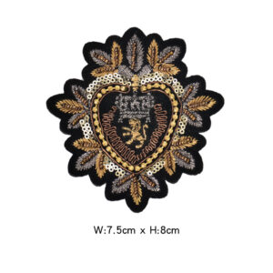 Brown sequined lion badge