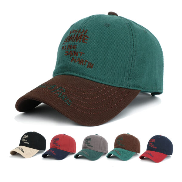 Wholesale Retro Colorblock Letter Baseball Cap Chic Fashion Accessory Gift