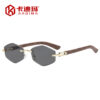 Wholesale Retro Rimless Hexagon Sunglasses UV400 Gold Frame Gray Lenses Outdoor Travel Fashion Accessory