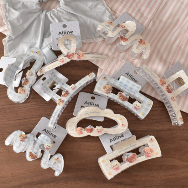 oly-b05b643926a33ba754c18cebbce7b924 Wholesale Acrylic Hair Claw Clip with Cute Bear Nightcap Design Chic Fashion Accessory for Women