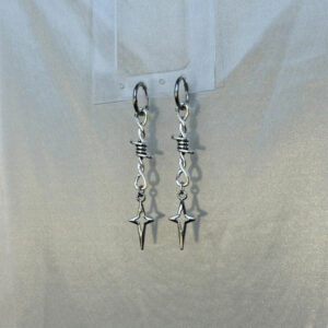 Wholesale Silver Electroplated Metal Geometric Pearl Drop Earrings Trendy Gothic Punk Style Jewelry Accessory for Resale