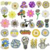 Wholesale Trendy Cartoon Embroidered Patch Colorful Flower Cloth Sticker for Clothing Decoration