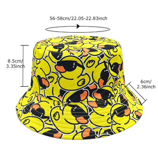 Wholesale Stylish Cartoon Duck Print Fisherman Hat Sunscreen Outdoor Hat for Everyday Wear