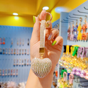 Full diamond peach heart-white