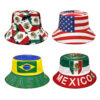 Wholesale Double Sided Flag Print Bucket Hat Sun Protection for Soccer Fans and Parties