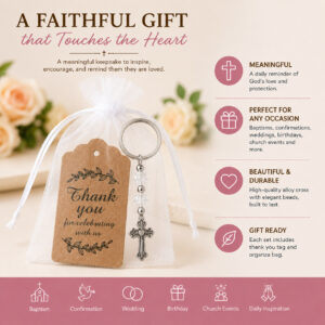 A set of 12 silver items (keychain + 10*12 mesh bag + card)