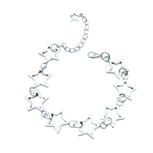Wholesale Hollow Five-Point Star Bracelet Trendy Gothic Zinc Alloy DIY Hand Jewelry for Women Everyday Wear