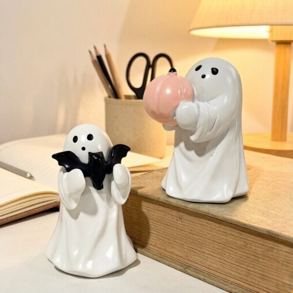 Wholesale Halloween Ghost Pen Holder with Bat Pumpkin Motif Home Decor Gift
