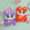 Wholesale Stylish Plush Cartoon Fox Notebook with Lock for Kids, Diary Gift, 80 Pages Pink