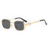 Wholesale Retro Square Frame Hip Hop Sunglasses Gold Frame Gray Lens UV400 Fashion Accessory