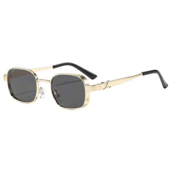 Wholesale Retro Square Frame Hip Hop Sunglasses Gold Frame Gray Lens UV400 Fashion Accessory