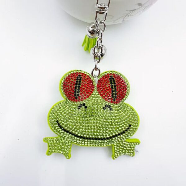Wholesale Cute Cartoon Frog Rhinestone Keychain Alloy Key Ring Bag Charm Gift