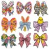 Wholesale Cartoon Bow Embroidered Patch Polyester Fabric Clothing Decoration