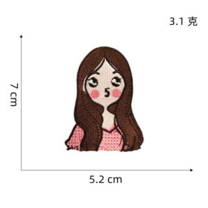 Cartoon girl embroidery applique 6#* self-adhesive cloth stickers