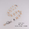 oly-b11ae8e17cc4558c618afbe0a71f2545 Wholesale Floral Beaded Silicone Lanyard with Ball Chain for ID Card Trendy Everyday Jewelry Accessory