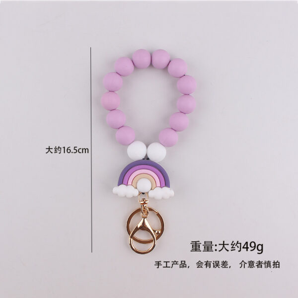 oly-b125c8a16643bd87d0f2693d0f0df276 Wholesale Silicone Rainbow Beaded Keychain Fashion Accessory for Keys Bag and Gift