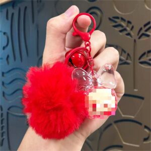 Hair ball with oil and luminous beads - red / Packed in a single opp bag