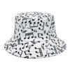 Wholesale Trendy Music Note Bucket Hat Sun Protection Black Fashion Accessory