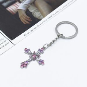 oly-b157eb4470c6e20be7e18861d3816285 Wholesale Gothic Style Cross Heart Keychain Pendant Metal Bag Charm