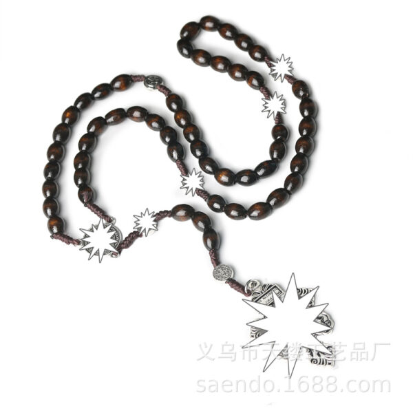 oly-b18b092a629a80b8554d8ce3a3046cce Wholesale Cross Rosary Wood Bead Necklace Pendant Fashion Jewelry Accessory for Gift Boutique Resale