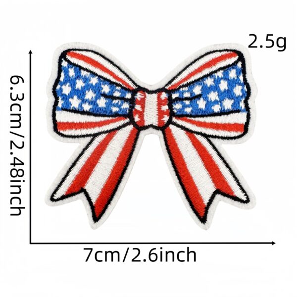 oly-b18bc4625a6d9309f39ca7f1a9a49dc5 Wholesale US Flag Embroidered Bow Patch Decorative Accent for Fashion Accessory Boutique Resale