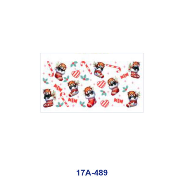 oly-b1b0ca914199458e01cda8fb6b39713b Wholesale 5pcs Christmas Theme Cute Animal Christmas Stocking Candy Cane Holly Snowflake Mixed Decor Prints 16oz Cup UV DTF Wraps