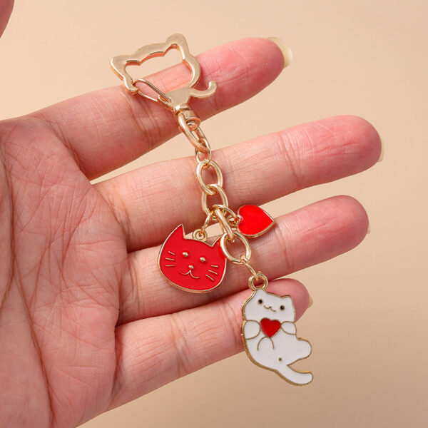 Wholesale Cute Cat Paw Keychain Zinc Alloy Cartoon Keychain Gift Accessory
