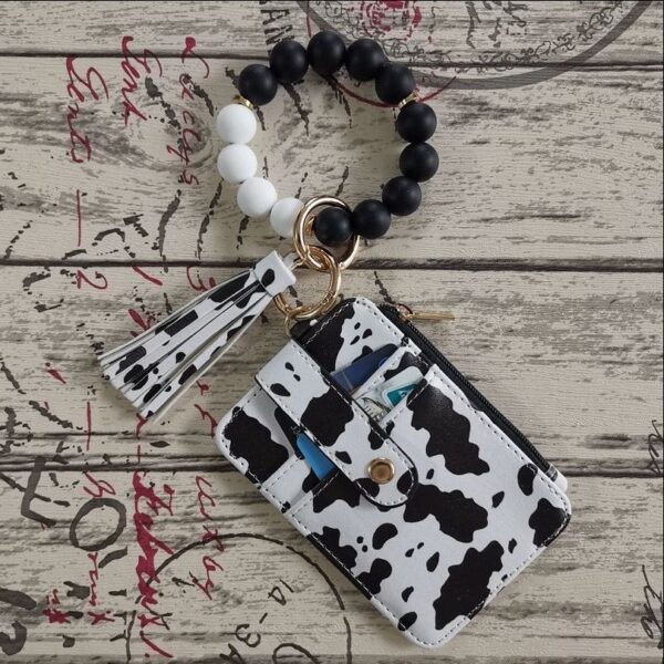 Wholesale Pastoral Style Beaded Bracelet Wallet PU Leather Keychain Fashion Accessory