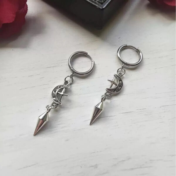 oly-b1f4fdf5f7012488b7dd40b40d21b854 Wholesale Moon and Star Punk Earrings Gothic Jewelry Accessory Trendy Party Gift