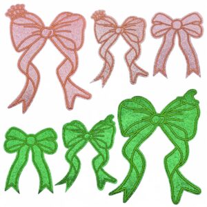Wholesale Cartoon Glitter Bow Embroidered Patch Polyester Thread DIY Clothing Accessory