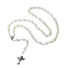 oly-b225edaa880bc8b0c29fc35de44ba365 Wholesale Handmade Pearl Rosary Necklace with Cross Pendant White Fashion Accessory Boutique Resale