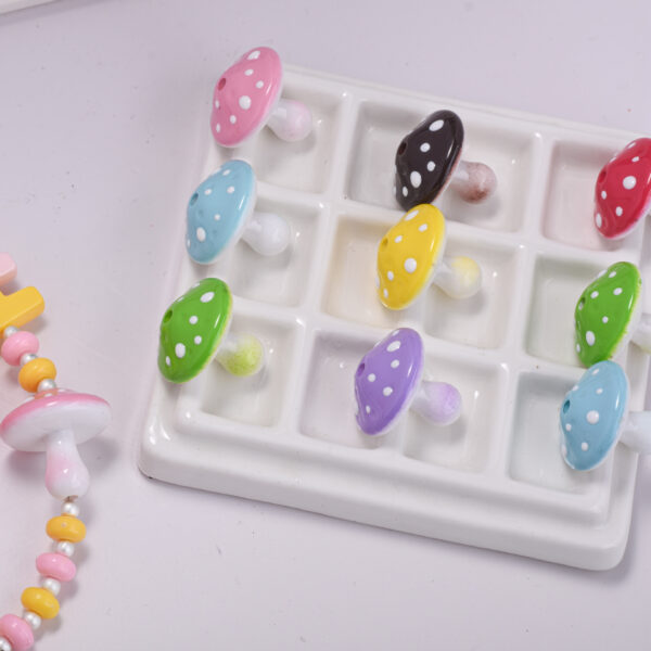 oly-b239705f4dcc6b42e0ac5909f5e4b579 Wholesale 3D Hand Painted Cartoon Mushroom Acrylic Beads Fashion Accessory for DIY Crafts